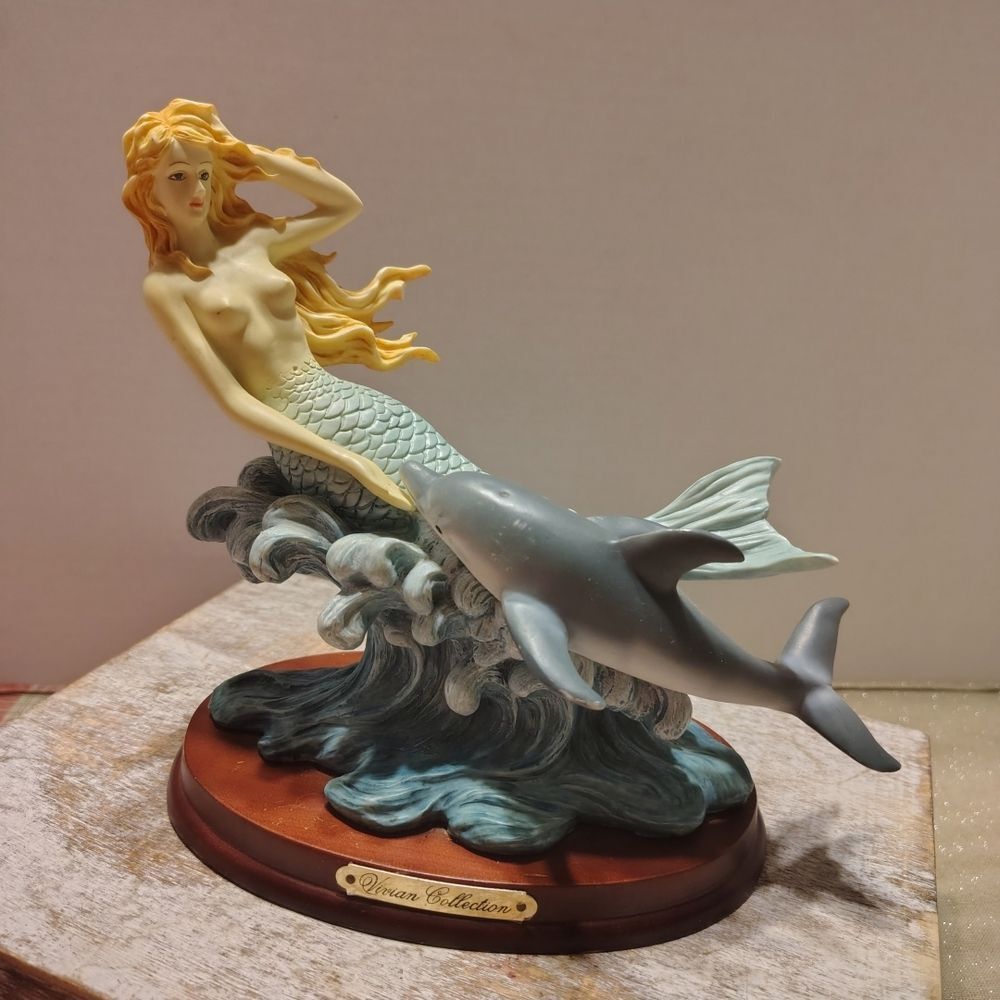 Mermaid and Dolphin Figurine